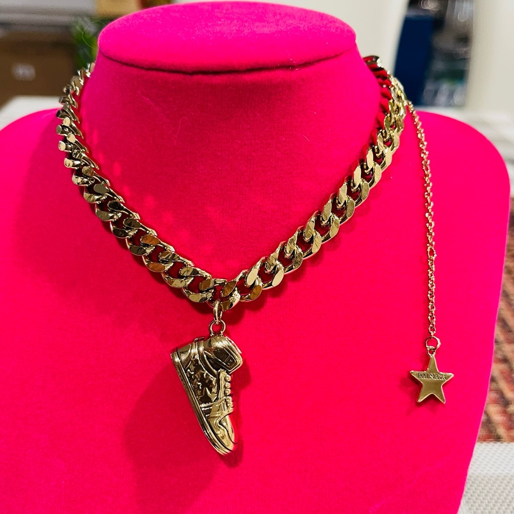DALMATA Gold Chain Necklace with Sneaker and Star Charms